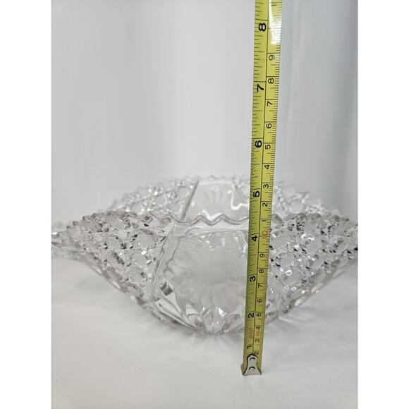 McKee Innovation EAPG Cut Crystal Fruit Bowl Floral Nearcut Pattern Antique - Picture 5 of 7